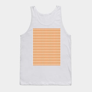 Orange and White Argyle Pattern Diamond Checks Tank Top